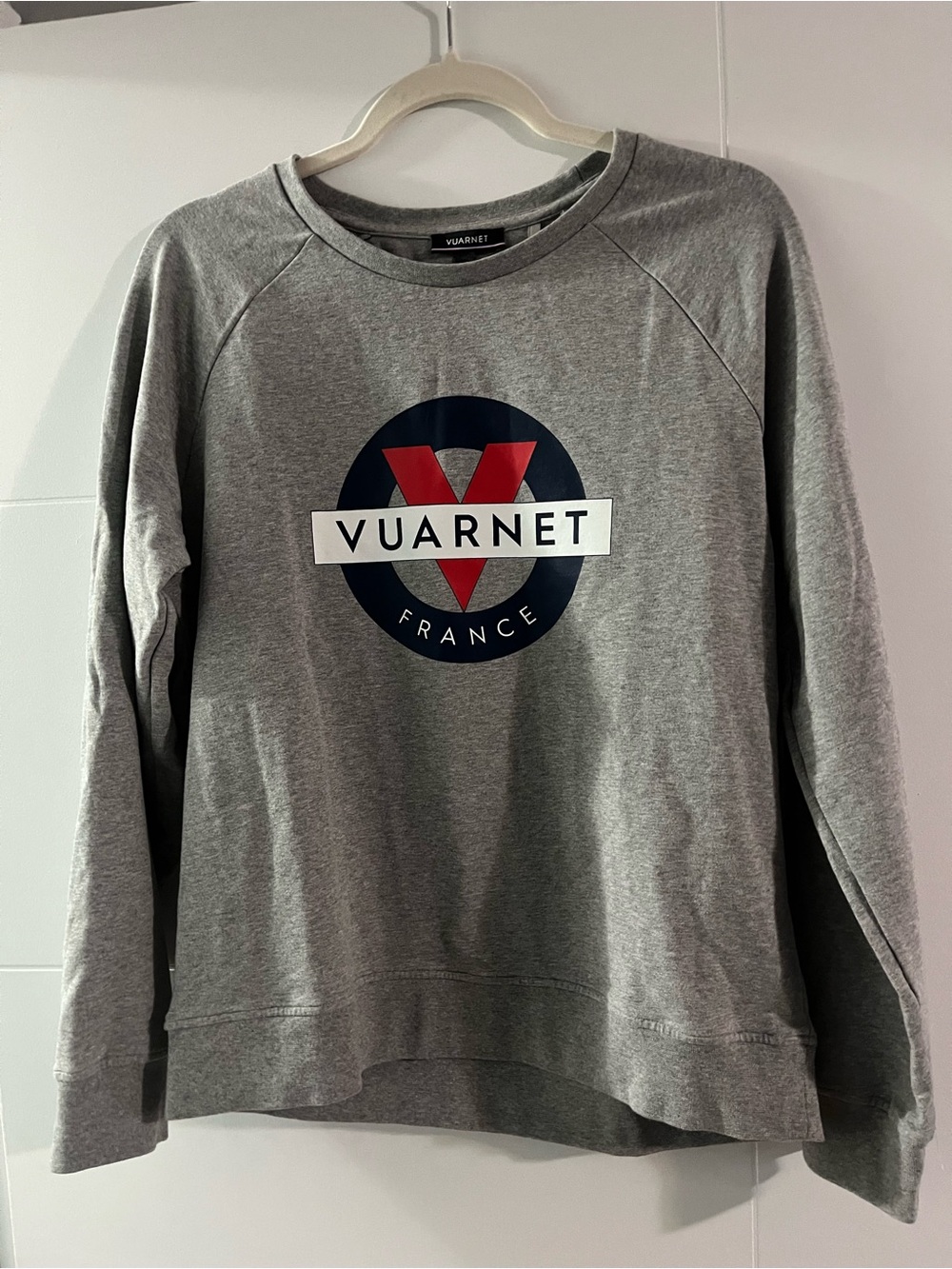 Vuarnet Grey Crewneck Sweatshirt with Navy & Red Logo